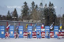 06.02.2021, Ulricehamn, Sweden (SWE): Mathilde Myhrvold (NOR), Jessie Diggins (USA), Sofie Krehl (GER), Nadine Faehndrich (SUI), Tereza Beranova (CZE), Kristin Austgulen Fosnaes (NOR), (l-r)  - FIS world cup cross-country, individual sprint, Ulricehamn (SWE). www.nordicfocus.com. © Thibaut/NordicFocus. Every downloaded picture is fee-liable.