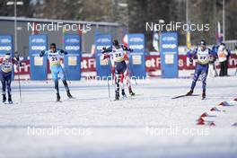 06.02.2021, Ulricehamn, Sweden (SWE): James Clugnet (GBR), Valentin Chauvin (FRA), Kevin Bolger (USA), Michael Hellweger (ITA), (l-r)  - FIS world cup cross-country, individual sprint, Ulricehamn (SWE). www.nordicfocus.com. © Thibaut/NordicFocus. Every downloaded picture is fee-liable.