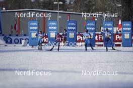 06.02.2021, Ulricehamn, Sweden (SWE): Renaud Jay (FRA), Federico Pellegrino (ITA), Richard Jouve (FRA), Joni Maki (FIN), (l-r)  - FIS world cup cross-country, individual sprint, Ulricehamn (SWE). www.nordicfocus.com. © Thibaut/NordicFocus. Every downloaded picture is fee-liable.