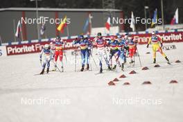 07.02.2021, Ulricehamn, Sweden (SWE): Jonna Sundling (SWE), Laurien Van Der Graaff (SUI), Maja Dahlqvist (SWE), Sadie Maubet Bjornsen (USA), (l-r)  - FIS world cup cross-country, team sprint, Ulricehamn (SWE). www.nordicfocus.com. © Thibaut/NordicFocus. Every downloaded picture is fee-liable.