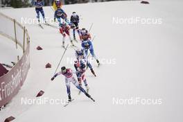 07.02.2021, Ulricehamn, Sweden (SWE): Maja Dahlqvist (SWE), Sadie Maubet Bjornsen (USA), (l-r)  - FIS world cup cross-country, team sprint, Ulricehamn (SWE). www.nordicfocus.com. © Thibaut/NordicFocus. Every downloaded picture is fee-liable.