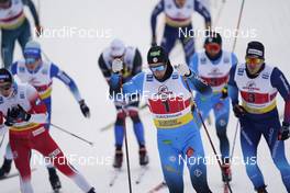 07.02.2021, Ulricehamn, Sweden (SWE): Lucas Chanavat (FRA), Jovian Hediger (SUI), (l-r)  - FIS world cup cross-country, team sprint, Ulricehamn (SWE). www.nordicfocus.com. © Thibaut/NordicFocus. Every downloaded picture is fee-liable.