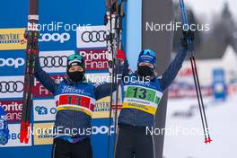 07.02.2021, Ulricehamn, Sweden (SWE): Laurien Van Der Graaff (SUI), Nadine Faehndrich (SUI), (l-r) - FIS world cup cross-country, team sprint, Ulricehamn (SWE). www.nordicfocus.com. © Thibaut/NordicFocus. Every downloaded picture is fee-liable.