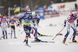 07.02.2021, Ulricehamn, Sweden (SWE): Jessie Diggins (USA), Linn Svahn (SWE), (l-r)  - FIS world cup cross-country, team sprint, Ulricehamn (SWE). www.nordicfocus.com. © Thibaut/NordicFocus. Every downloaded picture is fee-liable.