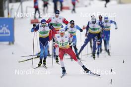 07.02.2021, Ulricehamn, Sweden (SWE): Finn Haagen Krogh (NOR), Roman Furger (SUI), (l-r)  - FIS world cup cross-country, team sprint, Ulricehamn (SWE). www.nordicfocus.com. © Thibaut/NordicFocus. Every downloaded picture is fee-liable.