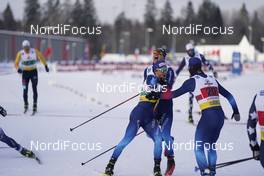 07.02.2021, Ulricehamn, Sweden (SWE): Roman Furger (SUI), Jovian Hediger (SUI), Roman Schaad (SUI) - FIS world cup cross-country, team sprint, Ulricehamn (SWE). www.nordicfocus.com. © Thibaut/NordicFocus. Every downloaded picture is fee-liable.