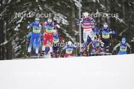 07.02.2021, Ulricehamn, Sweden (SWE): Anamarija Lampic (SLO), Mathilde Myhrvold (NOR), Linn Svahn (SWE), (l-r)  - FIS world cup cross-country, team sprint, Ulricehamn (SWE). www.nordicfocus.com. © Thibaut/NordicFocus. Every downloaded picture is fee-liable.