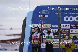 07.02.2021, Ulricehamn, Sweden (SWE): Jovian Hediger (SUI), Roman Furger (SUI), (l-r)  - FIS world cup cross-country, team sprint, Ulricehamn (SWE). www.nordicfocus.com. © Thibaut/NordicFocus. Every downloaded picture is fee-liable.