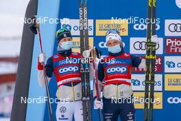 07.02.2021, Ulricehamn, Sweden (SWE): Maja Dahlqvist (SWE), Linn Svahn (SWE), (l-r) - FIS world cup cross-country, team sprint, Ulricehamn (SWE). www.nordicfocus.com. © Thibaut/NordicFocus. Every downloaded picture is fee-liable.