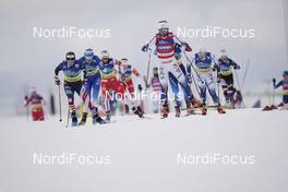 07.02.2021, Ulricehamn, Sweden (SWE): Jessie Diggins (USA), Anamarija Lampic (SLO), (l-r)  - FIS world cup cross-country, team sprint, Ulricehamn (SWE). www.nordicfocus.com. © Thibaut/NordicFocus. Every downloaded picture is fee-liable.