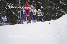 07.02.2021, Ulricehamn, Sweden (SWE): Erwan Kaeser (SUI), Sebastian Eisenlauer (GER), Peter Holmes (USA), (l-r)  - FIS world cup cross-country, team sprint, Ulricehamn (SWE). www.nordicfocus.com. © Thibaut/NordicFocus. Every downloaded picture is fee-liable.