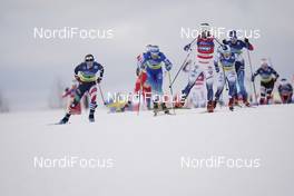 07.02.2021, Ulricehamn, Sweden (SWE): Jessie Diggins (USA), Anamarija Lampic (SLO), Linn Svahn (SWE), (l-r)  - FIS world cup cross-country, team sprint, Ulricehamn (SWE). www.nordicfocus.com. © Thibaut/NordicFocus. Every downloaded picture is fee-liable.
