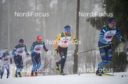 24.01.2021, Lahti Finland (FIN): Jonas Dobler (GER), Jonas Baumann (SUI), (l-r)  - FIS world cup cross-country, 4x10km men, Lahti (FIN). www.nordicfocus.com. © Modica/NordicFocus. Every downloaded picture is fee-liable.