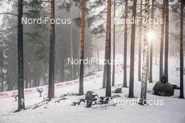 24.01.2021, Lahti Finland (FIN): Dario Cologna (SUI), Janosch Brugger (GER), (l-r)  - FIS world cup cross-country, 4x10km men, Lahti (FIN). www.nordicfocus.com. © Modica/NordicFocus. Every downloaded picture is fee-liable.