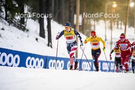 24.01.2021, Lahti Finland (FIN): Rosie Brennan (USA), Laura Gimmler (GER), Yana Kirpichenko (RUS), (l-r)  - FIS world cup cross-country, 4x5km women, Lahti (FIN). www.nordicfocus.com. © Modica/NordicFocus. Every downloaded picture is fee-liable.