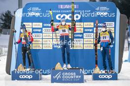 23.01.2021, Lahti Finland (FIN): Sjur Roethe (NOR), Emil Iversen (NOR), Paal Golberg (NOR), (l-r) - FIS world cup cross-country, skiathlon men, Lahti (FIN). www.nordicfocus.com. © Vianney THIBAUT/NordicFocus. Every downloaded picture is fee-liable.
