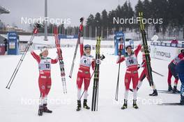 23.01.2021, Lahti Finland (FIN): Helene Marie Fossesholm (NOR), Therese Johaug (NOR), Heidi Weng (NOR), (l-r)  - FIS world cup cross-country, skiathlon women, Lahti (FIN). www.nordicfocus.com. © Vianney THIBAUT/NordicFocus. Every downloaded picture is fee-liable.