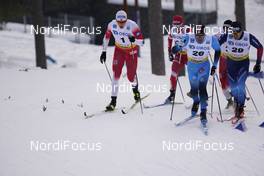 31.01.2021, Falun, Sweden (SWE): Erik Valnes (NOR), Richard Jouve (FRA), Jovian Hediger (SUI), (l-r)  - FIS world cup cross-country, individual sprint, Falun (SWE). www.nordicfocus.com. © Thibaut/NordicFocus. Every downloaded picture is fee-liable.