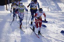 31.01.2021, Falun, Sweden (SWE): Jessie Diggins (USA), Linn Svahn (SWE), Johanna Matintalo (FIN), Lotta Udnes Weng (NOR), (l-r)  - FIS world cup cross-country, individual sprint, Falun (SWE). www.nordicfocus.com. © Thibaut/NordicFocus. Every downloaded picture is fee-liable.