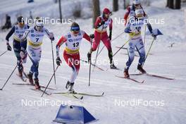 31.01.2021, Falun, Sweden (SWE): Jonna Sundling (SWE), Maiken Caspersen Falla (NOR), Anastasia Kirillova (BLR), Emma Ribom (SWE), (l-r)  - FIS world cup cross-country, individual sprint, Falun (SWE). www.nordicfocus.com. © Thibaut/NordicFocus. Every downloaded picture is fee-liable.