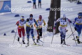 31.01.2021, Falun, Sweden (SWE): Mathilde Myhrvold (NOR), Jasmi Joensuu (FIN), Sofie Krehl (GER), Johanna Hagstroem (SWE), (l-r)  - FIS world cup cross-country, individual sprint, Falun (SWE). www.nordicfocus.com. © Thibaut/NordicFocus. Every downloaded picture is fee-liable.