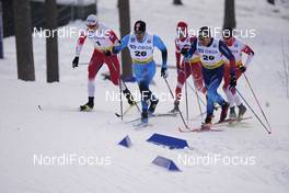 31.01.2021, Falun, Sweden (SWE): Erik Valnes (NOR), Jovian Hediger (SUI), Richard Jouve (FRA), (l-r)  - FIS world cup cross-country, individual sprint, Falun (SWE). www.nordicfocus.com. © Thibaut/NordicFocus. Every downloaded picture is fee-liable.