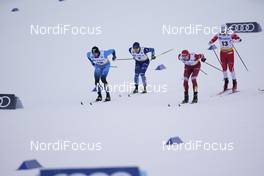 31.01.2021, Falun, Sweden (SWE): Lucas Chanavat (FRA), Lauri Vuorinen (FIN), Sergey Ustiugov (RUS), Haavard Solaas Taugboel (NOR), (l-r)  - FIS world cup cross-country, individual sprint, Falun (SWE). www.nordicfocus.com. © Thibaut/NordicFocus. Every downloaded picture is fee-liable.