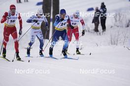 31.01.2021, Falun, Sweden (SWE): Gleb Retivykh (RUS), Viktor Thorn (SWE), Erwan Kaeser (SUI), Sivert Wiig (NOR), (l-r)  - FIS world cup cross-country, individual sprint, Falun (SWE). www.nordicfocus.com. © Thibaut/NordicFocus. Every downloaded picture is fee-liable.
