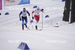 31.01.2021, Falun, Sweden (SWE): Jovian Hediger (SUI), Erik Valnes (NOR), (l-r)  - FIS world cup cross-country, individual sprint, Falun (SWE). www.nordicfocus.com. © Thibaut/NordicFocus. Every downloaded picture is fee-liable.