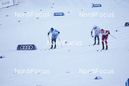 31.01.2021, Falun, Sweden (SWE): Lucas Chanavat (FRA), Oskar Svensson (SWE), Sergey Ustiugov (RUS), (l-r)  - FIS world cup cross-country, individual sprint, Falun (SWE). www.nordicfocus.com. © Thibaut/NordicFocus. Every downloaded picture is fee-liable.
