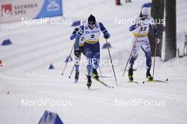 31.01.2021, Falun, Sweden (SWE): Joni Maki (FIN), Oskar Svensson (SWE), (l-r)  - FIS world cup cross-country, individual sprint, Falun (SWE). www.nordicfocus.com. © Thibaut/NordicFocus. Every downloaded picture is fee-liable.