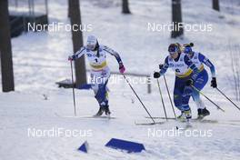 31.01.2021, Falun, Sweden (SWE): Johanna Hagstroem (SWE), Jasmi Joensuu (FIN), (l-r)  - FIS world cup cross-country, individual sprint, Falun (SWE). www.nordicfocus.com. © Thibaut/NordicFocus. Every downloaded picture is fee-liable.