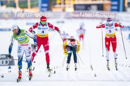 30.01.2021, Falun, Sweden (SWE): Linn Svahn (SWE), Yulia Stupak (RUS), Katharina Hennig (GER), Therese Johaug (NOR), (l-r) - FIS world cup cross-country, 10km women, Falun (SWE). www.nordicfocus.com. © Thibaut/NordicFocus. Every downloaded picture is fee-liable.