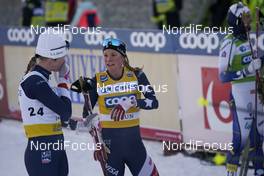30.01.2021, Falun, Sweden (SWE): Sadie Maubet Bjornsen (USA), Jessie Diggins (USA), (l-r)  - FIS world cup cross-country, 10km women, Falun (SWE). www.nordicfocus.com. © Thibaut/NordicFocus. Every downloaded picture is fee-liable.