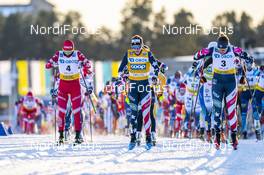 30.01.2021, Falun, Sweden (SWE): Yulia Stupak (RUS), Jessie Diggins (USA), Rosie Brennan (USA) - FIS world cup cross-country, 10km women, Falun (SWE). www.nordicfocus.com. © Thibaut/NordicFocus. Every downloaded picture is fee-liable.
