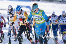 30.01.2021, Falun, Sweden (SWE): Jonas Dobler (GER), Hugo Lapalus (FRA) - FIS world cup cross-country, 15km men, Falun (SWE). www.nordicfocus.com. © Thibaut/NordicFocus. Every downloaded picture is fee-liable.