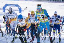 30.01.2021, Falun, Sweden (SWE): Jonas Dobler (GER), Janosch Brugger (GER), Hugo Lapalus (FRA) - FIS world cup cross-country, 15km men, Falun (SWE). www.nordicfocus.com. © Thibaut/NordicFocus. Every downloaded picture is fee-liable.