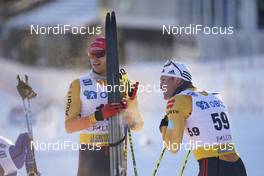30.01.2021, Falun, Sweden (SWE): Jonas Dobler (GER), Sebastian Eisenlauer (GER) - FIS world cup cross-country, 15km men, Falun (SWE). www.nordicfocus.com. © Thibaut/NordicFocus. Every downloaded picture is fee-liable.