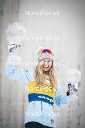 13.03.2021, Engadin, Switzerland (SUI): Jessie Diggins (USA) - FIS world cup cross-country, cups, Engadin (SUI). www.nordicfocus.com. © Modica/NordicFocus. Every downloaded picture is fee-liable.