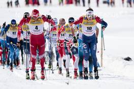 13.03.2021, Engadin, Switzerland (SUI): Evgeniy Belov (RUS), Andrew Musgrave (GBR). (l-r) - FIS world cup cross-country, mass men, Engadin (SUI). www.nordicfocus.com. © Modica/NordicFocus. Every downloaded picture is fee-liable.