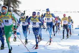 13.03.2021, Engadin, Switzerland (SUI): Federico Pellegrino (ITA), Cedric Steiner (SUI), (l-r)  - FIS world cup cross-country, mass men, Engadin (SUI). www.nordicfocus.com. © Modica/NordicFocus. Every downloaded picture is fee-liable.