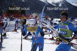 13.03.2021, Engadin, Switzerland (SUI): Maurice Manificat (FRA), Hugo Lapalus (FRA), (l-r)  - FIS world cup cross-country, mass men, Engadin (SUI). www.nordicfocus.com. © Modica/NordicFocus. Every downloaded picture is fee-liable.