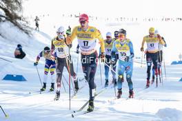 13.03.2021, Engadin, Switzerland (SUI): Florian Notz (GER), Jules Lapierre (FRA), (l-r) - FIS world cup cross-country, mass men, Engadin (SUI). www.nordicfocus.com. © Modica/NordicFocus. Every downloaded picture is fee-liable.