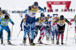 13.03.2021, Engadin, Switzerland (SUI): Hugo Lapalus (FRA), Perttu Hyvarinen (FIN), (l-r) - FIS world cup cross-country, mass men, Engadin (SUI). www.nordicfocus.com. © Modica/NordicFocus. Every downloaded picture is fee-liable.