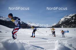 13.03.2021, Engadin, Switzerland (SUI): Hunter Wonders (USA) - FIS world cup cross-country, mass men, Engadin (SUI). www.nordicfocus.com. © Modica/NordicFocus. Every downloaded picture is fee-liable.