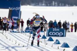 13.03.2021, Engadin, Switzerland (SUI): Jessie Diggins (USA) - FIS world cup cross-country, mass women, Engadin (SUI). www.nordicfocus.com. © Modica/NordicFocus. Every downloaded picture is fee-liable.