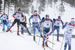 14.03.2021, Engadin, Switzerland (SUI): David Norris (USA), Federico Pellegrino (ITA), (l-r) - FIS world cup cross-country, pursuit men, Engadin (SUI). www.nordicfocus.com. © Modica/NordicFocus. Every downloaded picture is fee-liable.