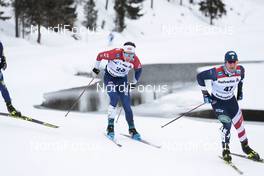 14.03.2021, Engadin, Switzerland (SUI): Hunter Wonders (USA), Andrew Musgrave (GBR), (l-r)  - FIS world cup cross-country, pursuit men, Engadin (SUI). www.nordicfocus.com. © Modica/NordicFocus. Every downloaded picture is fee-liable.