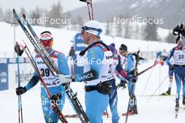 14.03.2021, Engadin, Switzerland (SUI): Adrien Backscheider (FRA), Maurice Manificat (FRA), (l-r)  - FIS world cup cross-country, pursuit men, Engadin (SUI). www.nordicfocus.com. © Modica/NordicFocus. Every downloaded picture is fee-liable.