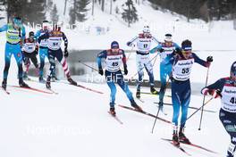 14.03.2021, Engadin, Switzerland (SUI): Candide Pralong (SUI), Jason Rueesch (SUI), (l-r)  - FIS world cup cross-country, pursuit men, Engadin (SUI). www.nordicfocus.com. © Modica/NordicFocus. Every downloaded picture is fee-liable.